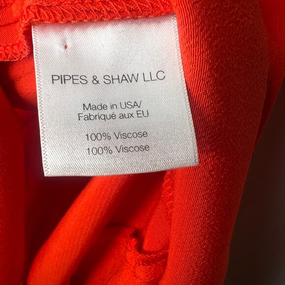 Veronica Beard Orange Oleta Ruffle Off Shoulder Midi Dress Size 4 - Picture 7 of 8